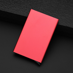 Korthållare med RFID-skydd, 6 kortplatser, röd